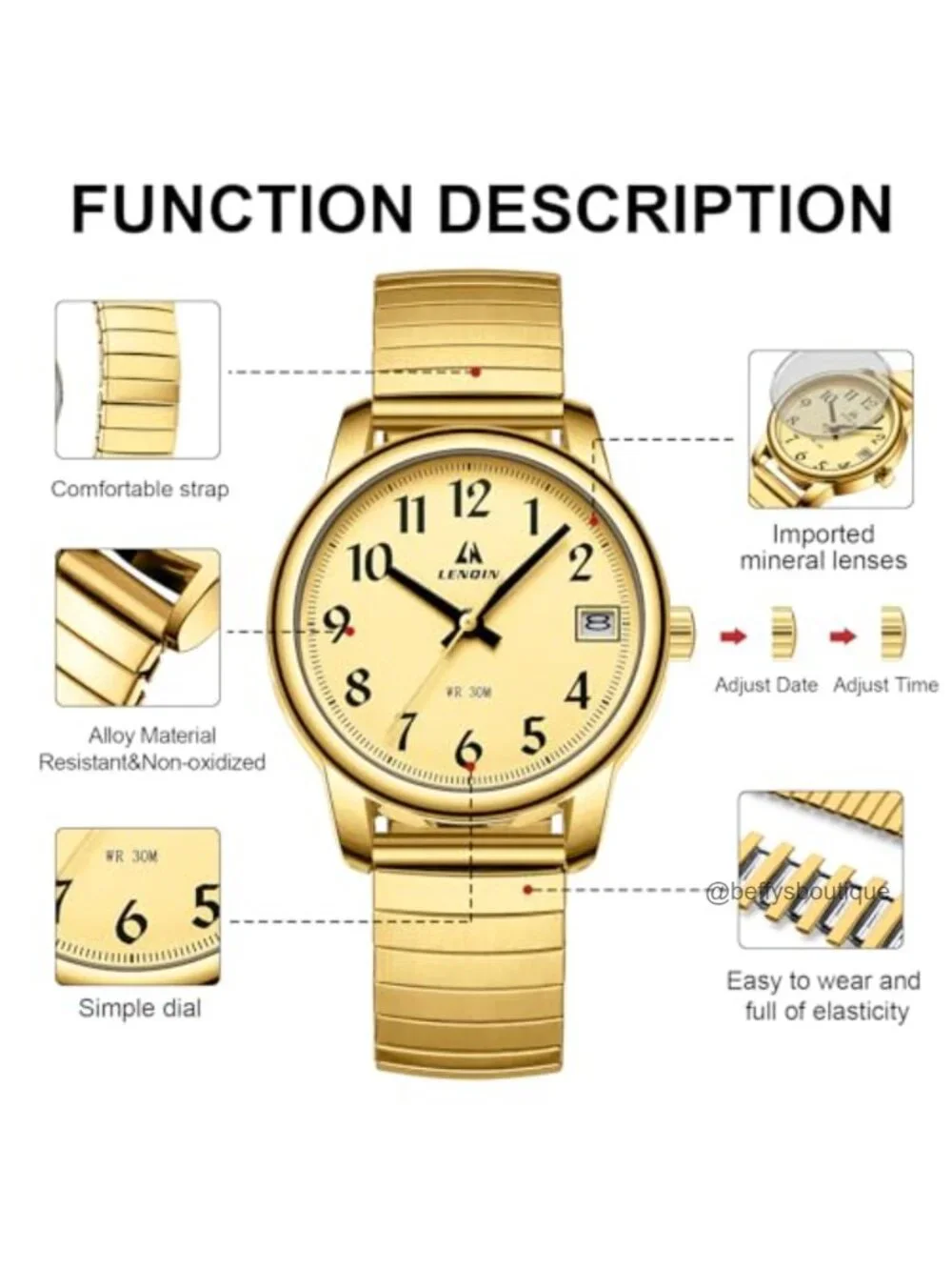 Women's Stainless Steel Quartz Wrist Watch - Analog Classic Round Dial